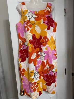 Floral Print Midi Sheath Dress in Multi-Color